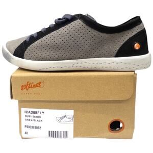 Softinos Fly London Ica Lace up Sneakers Gray Black Women's size 9 EU 40
